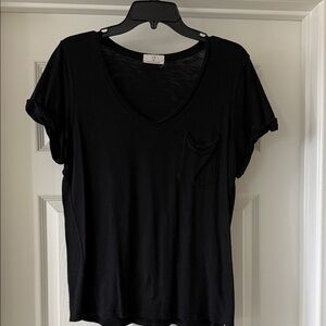 t.la Black V-Neck Women's Top